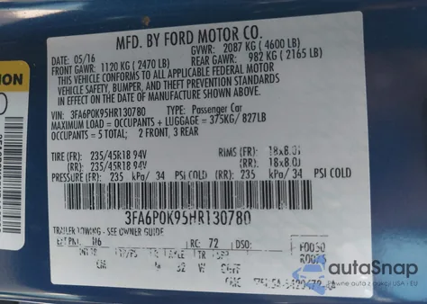 2017 Ford Fusion Titanium из США, поврежденный, VIN 3FA6P0K95HR130780